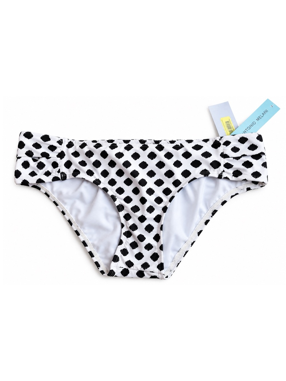 Antonio Melani Oh My Dot Bikini Bottom Black White Polka Dot Size M NWT